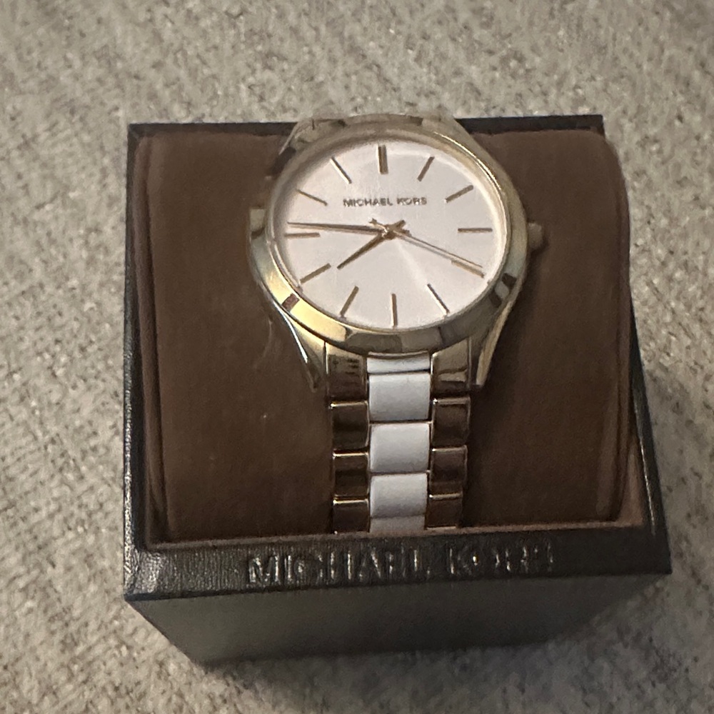 Michael Kors Gold Tone and White Women's Watch